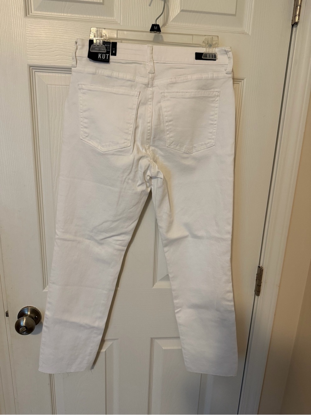 Kut from the Kloth White Distressed Ankle Jeans for Women - Picture 7 of 8